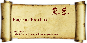 Regius Evelin névjegykártya